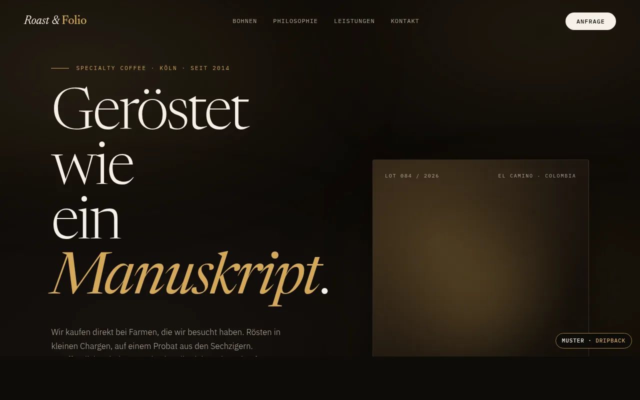 Cafe Editorial Mockup-Vorschau