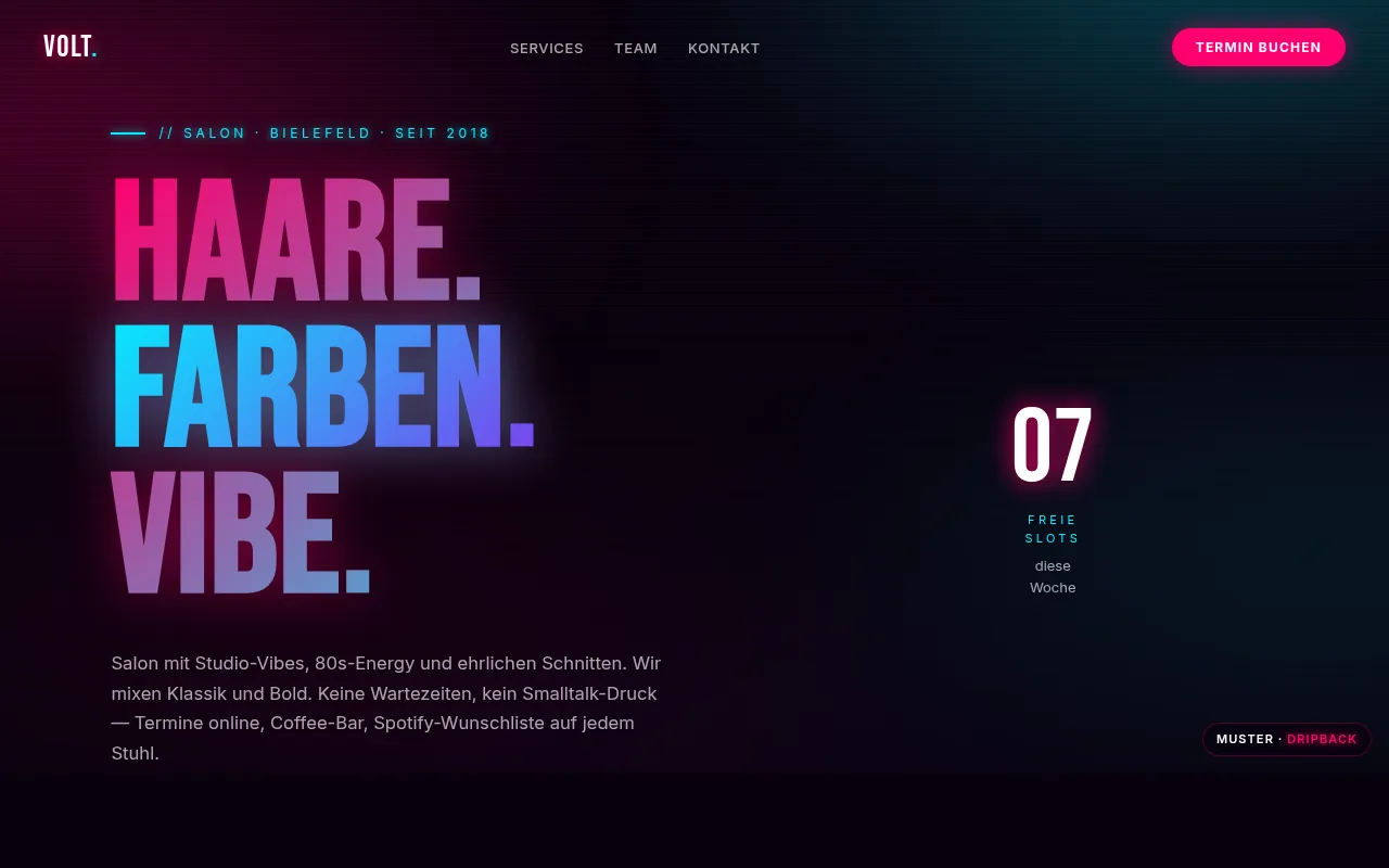 Friseur Neon Mockup-Vorschau