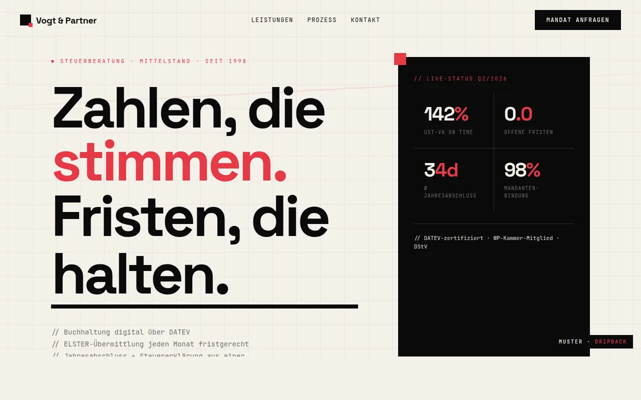 Steuerberater Mono Mockup-Vorschau